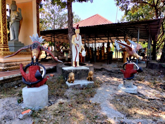 Wat Veal Pouch near the waterfall in Kampot, Cambodia