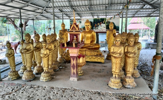 Wat Veal Pouch near the waterfall in Kampot, Cambodia