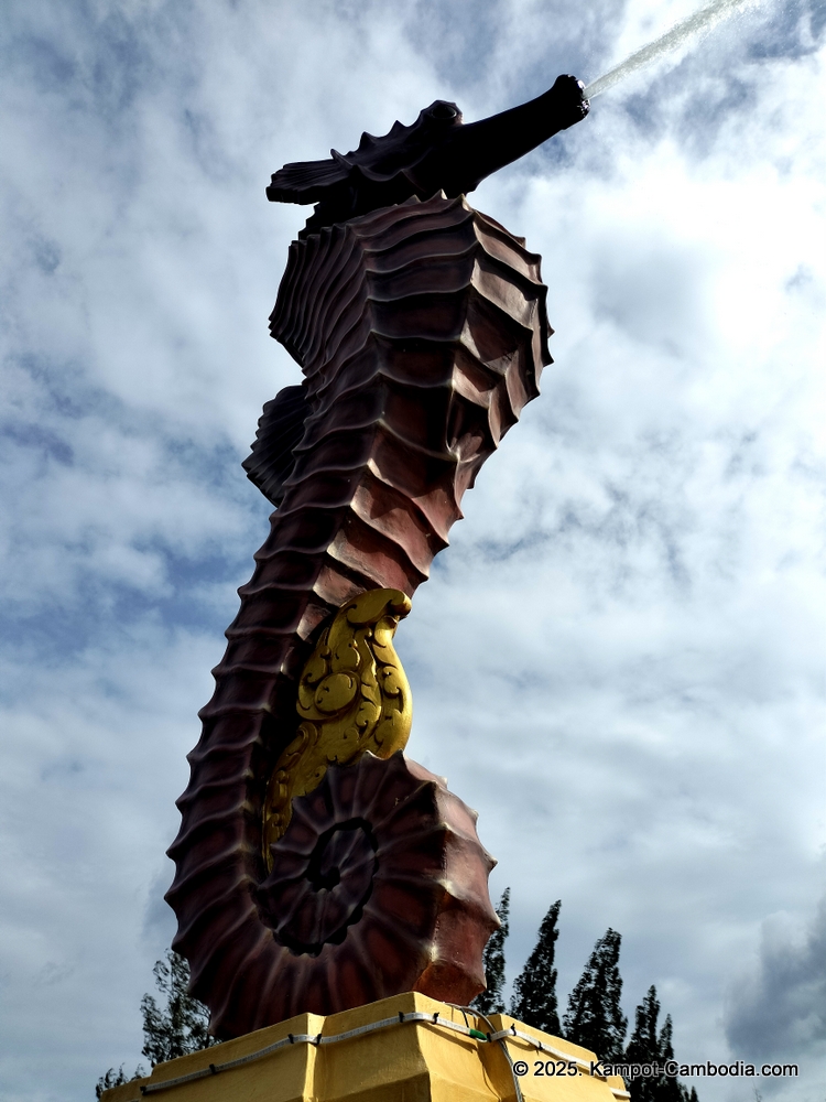 magical kampot seahorse statue in kampot cambodia