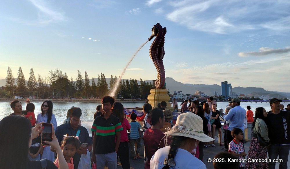 magical kampot seahorse statue in kampot cambodia