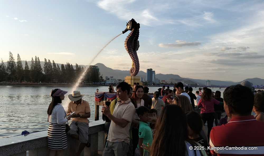 magical kampot seahorse statue in kampot cambodia