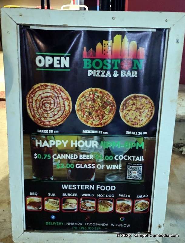 boston pizza and bar in kampot cambodia