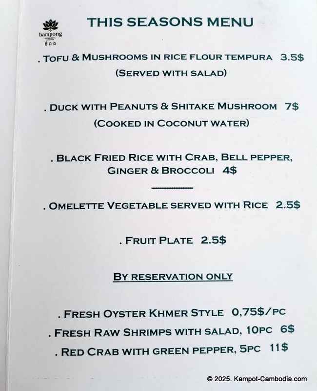 bampong. restaurant in kampot, cambodia