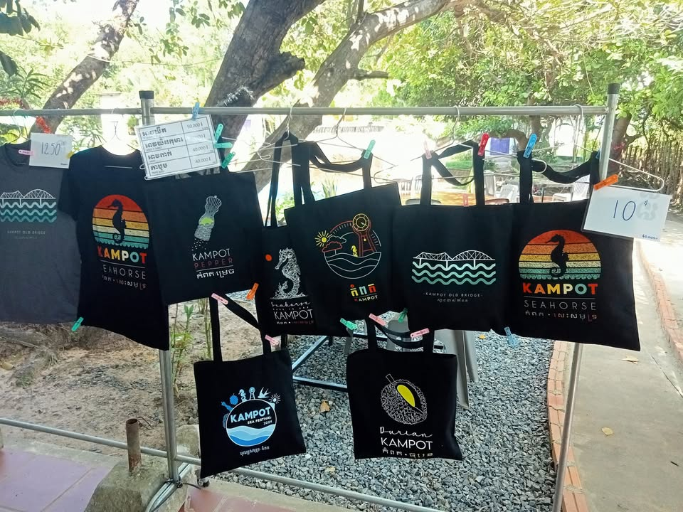 Mathilda Graphic Design Kampot shirts and bags in Kampot, Cambodia