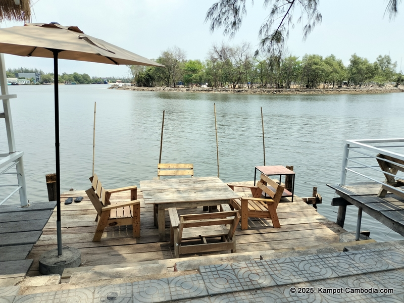 Fishing Ville fishing pier in kampot, cambodia