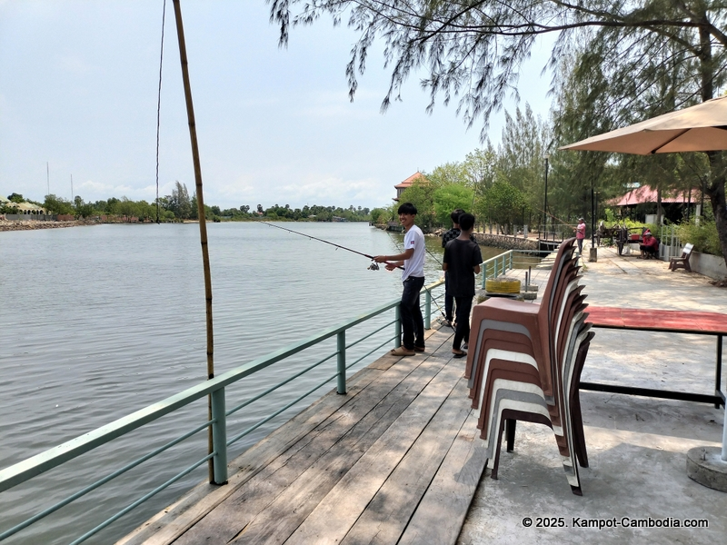 Fishing Ville fishing pier in kampot, cambodia