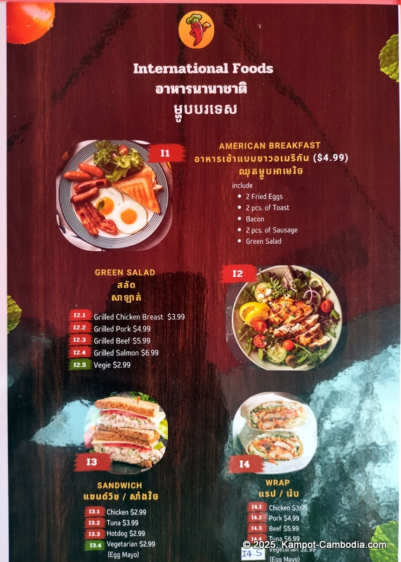 thai zaab station in kampot, cambodia thai food