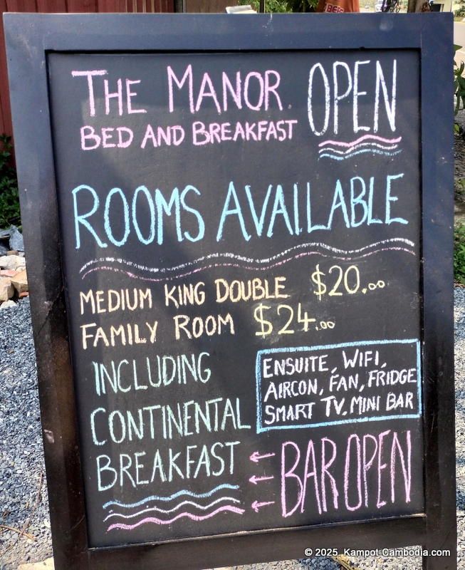 the Manor Bed & Breakfast in Kampot, Cambodia