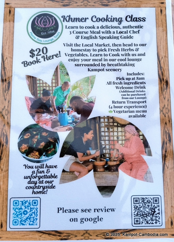 eco lotus cooking school and countryside rooms in kampot, cambodia