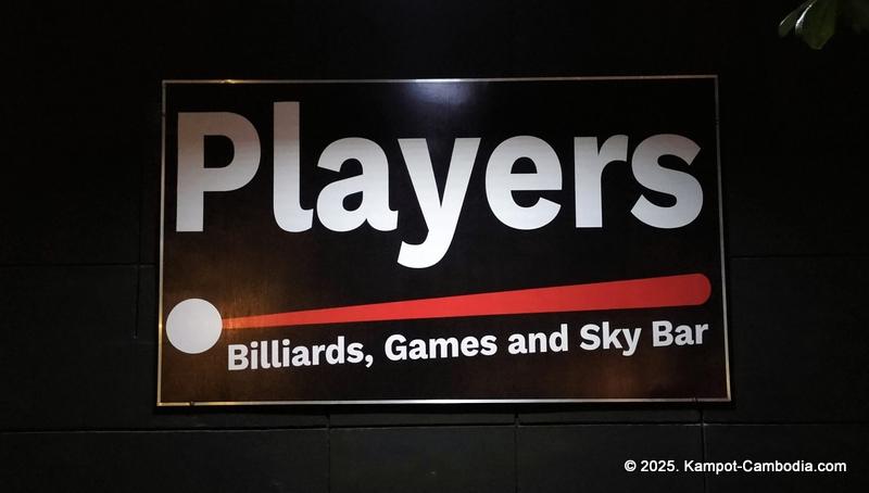 players pool hall, golf simulator, karaoke, sports bar, and sky bar in kampot, cambodia