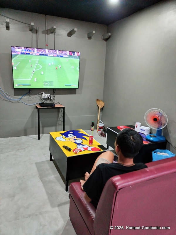 players pool hall, golf simulator, karaoke, sports bar, and sky bar in kampot, cambodia