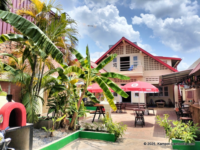 Studebakers Guesthouse, restaurant and bar in Kampot, Cambodia.