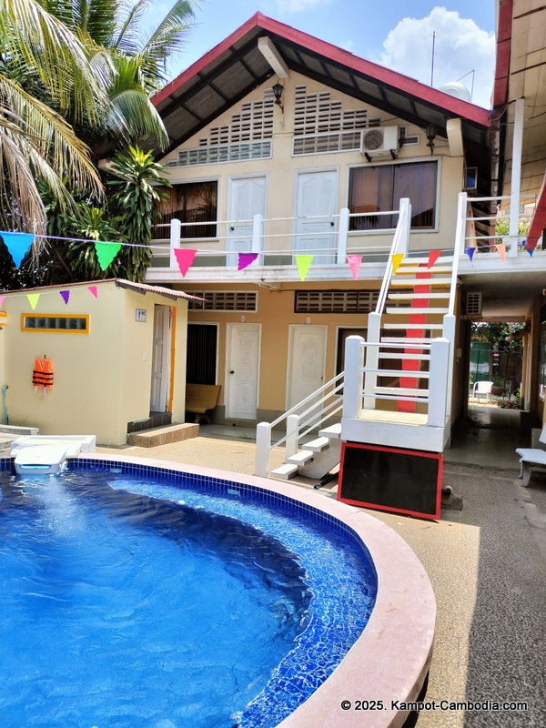 Studebakers Guesthouse, restaurant and bar in Kampot, Cambodia.