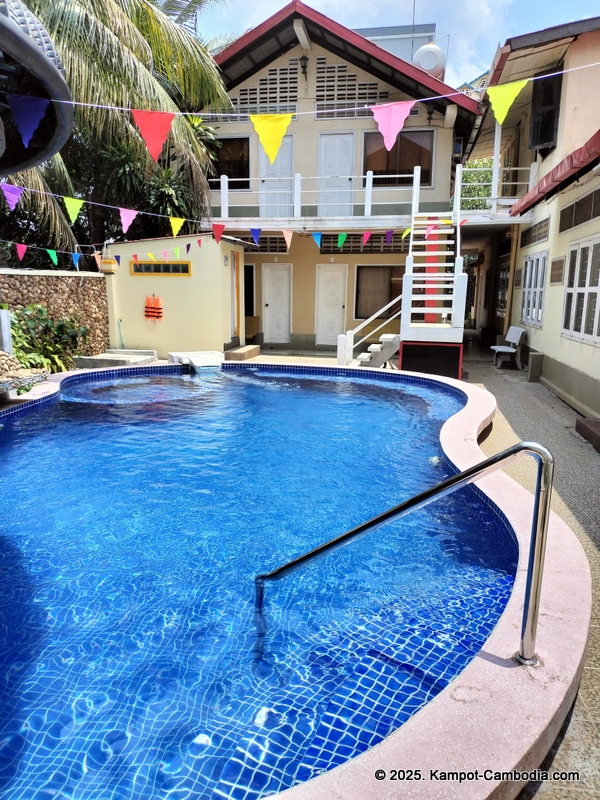 Studebakers Guesthouse, restaurant and bar in Kampot, Cambodia.