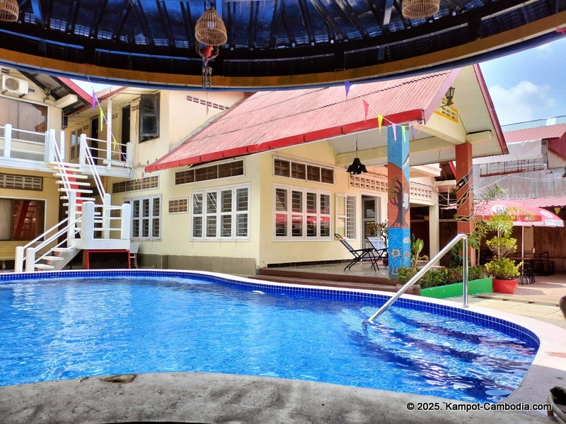 Studebakers Guesthouse, restaurant and bar in Kampot, Cambodia.