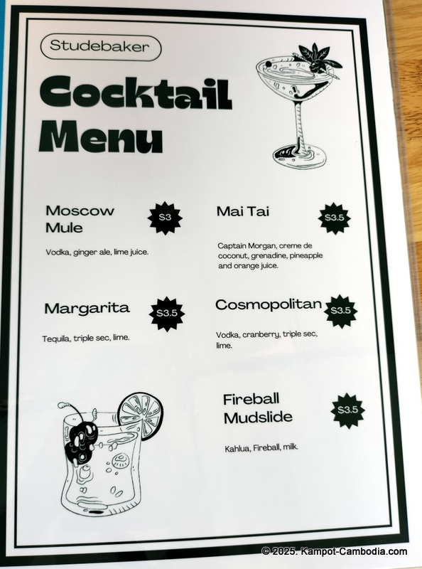 Studebakers Guesthouse, restaurant and bar in Kampot, Cambodia.