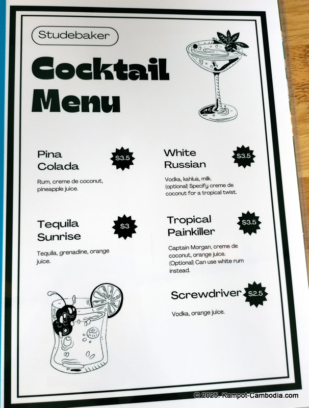 Studebakers Guesthouse, restaurant and bar in Kampot, Cambodia.