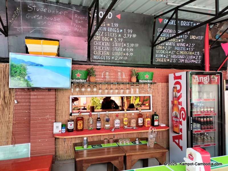 Studebakers Guesthouse, restaurant and bar in Kampot, Cambodia.