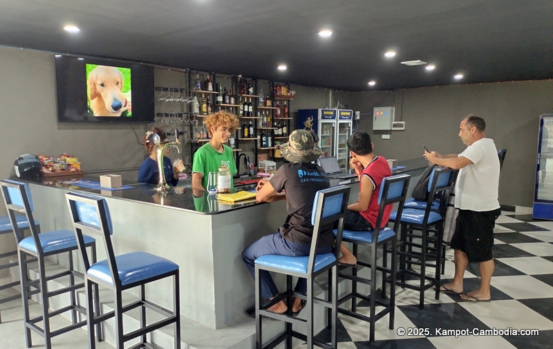 players pool hall, golf simulator, karaoke, sports bar, and sky bar in kampot, cambodia