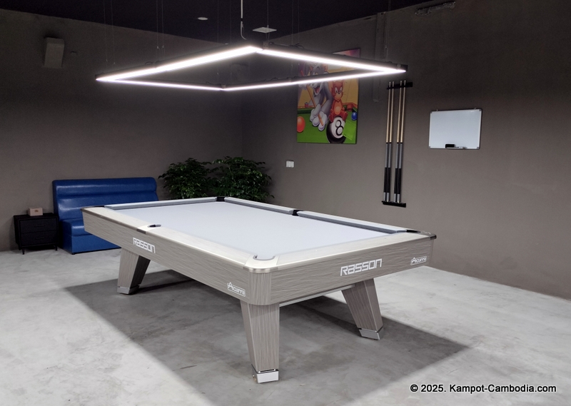 players pool hall, golf simulator, karaoke, sports bar, and sky bar in kampot, cambodia