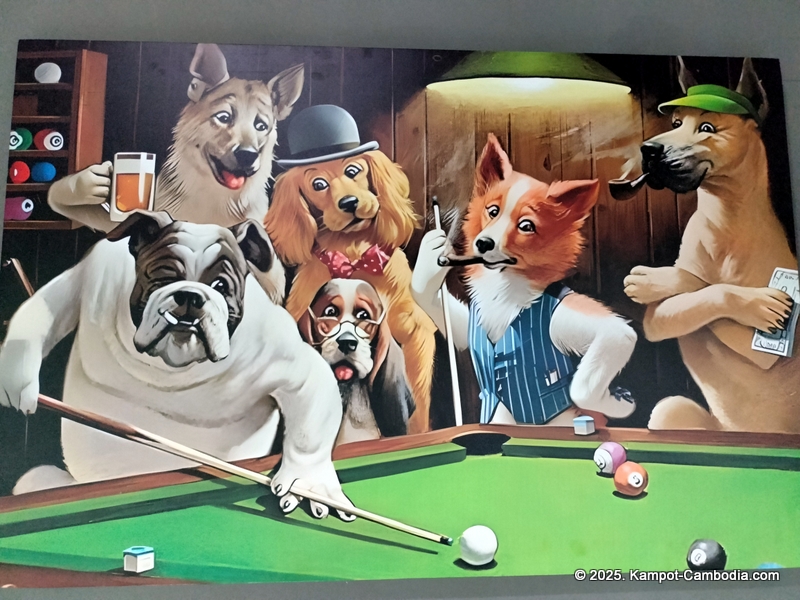 players pool hall, golf simulator, karaoke, sports bar, and sky bar in kampot, cambodia