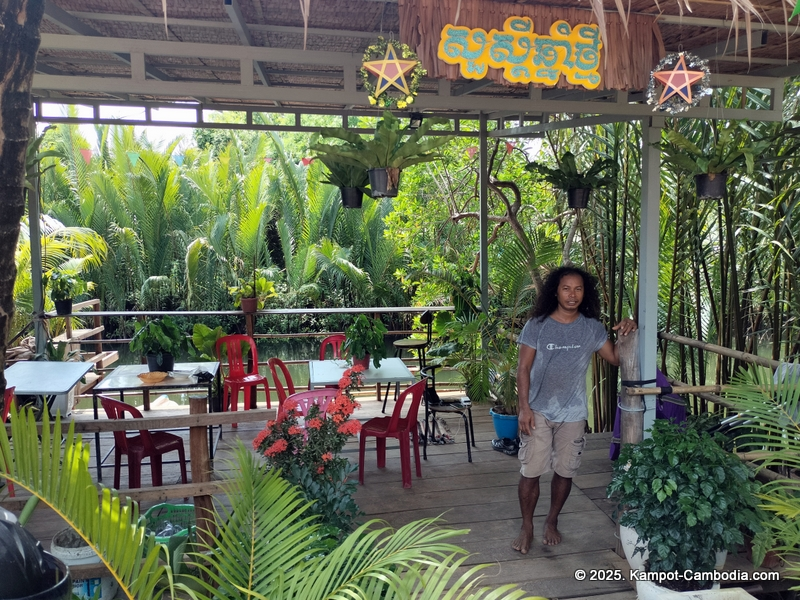 Kayaking Green Cathedral in Kampot, Cambodia. Kayak tours in the tributary of the Kampot River.