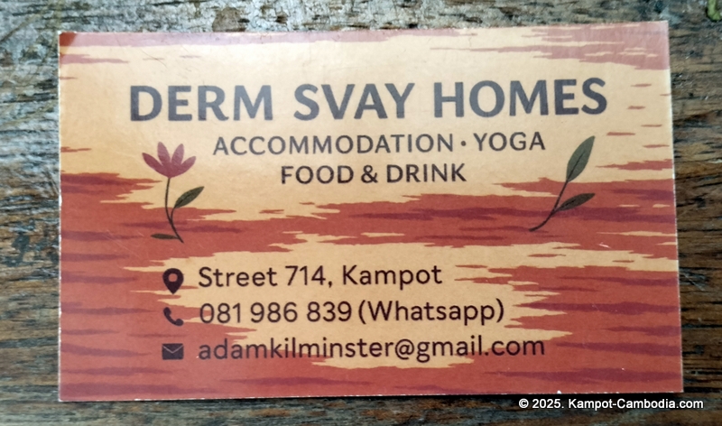Derm Svay Guesthouse, restaurant, and yoga in Kampot, Cambodia