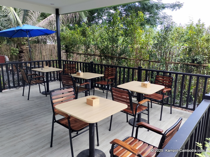 D'Oasis Cafe. Meeting Room, Prayer Room, Thai and Indian Food. in Kampot, Cambodia.