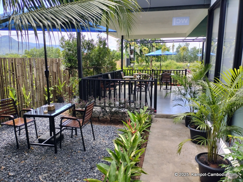 D'Oasis Cafe. Meeting Room, Prayer Room, Thai and Indian Food. in Kampot, Cambodia.