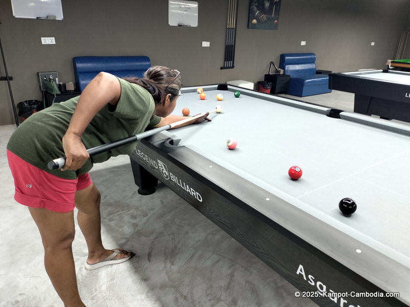 players pool hall, golf simulator, karaoke, sports bar, and sky bar in kampot, cambodia