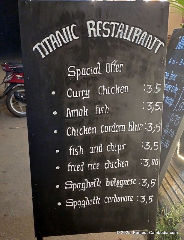 Titanic Restaurant in Kampot, Cambodia