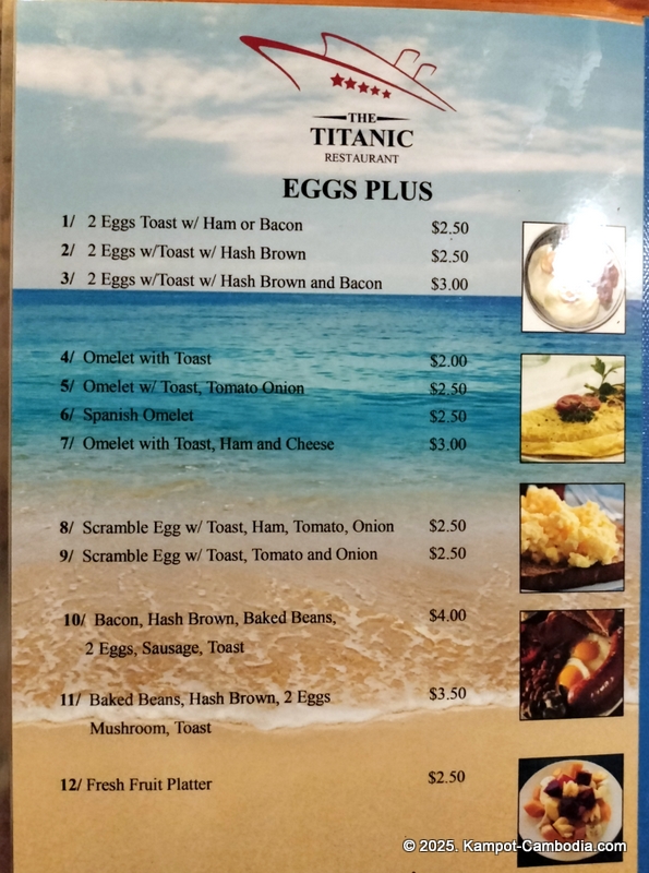Titanic Restaurant in Kampot, Cambodia