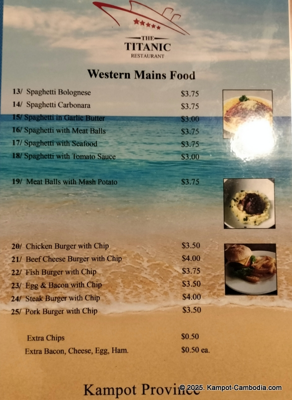 Titanic Restaurant in Kampot, Cambodia