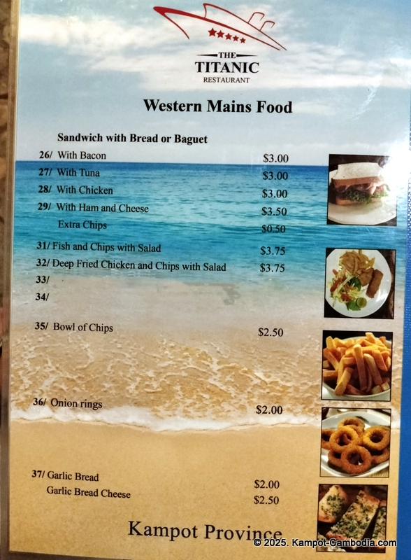 Titanic Restaurant in Kampot, Cambodia