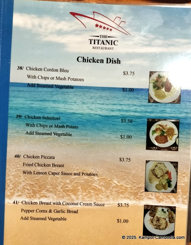 Titanic Restaurant in Kampot, Cambodia