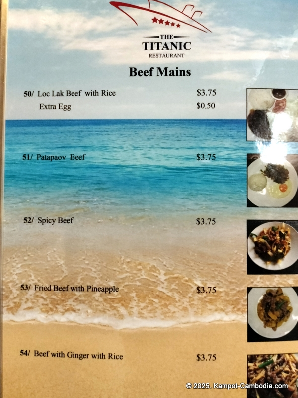 Titanic Restaurant in Kampot, Cambodia