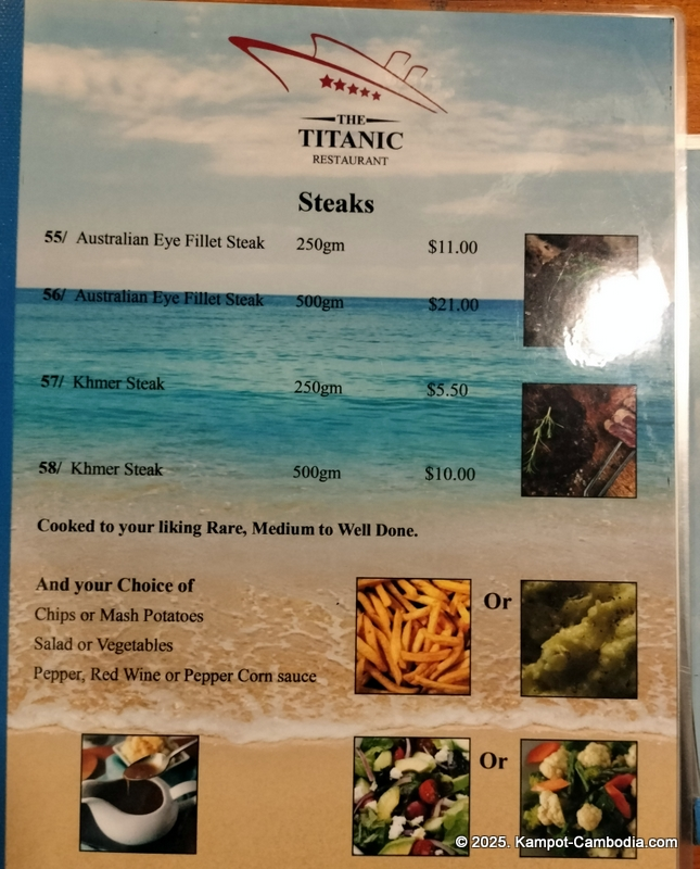 Titanic Restaurant in Kampot, Cambodia