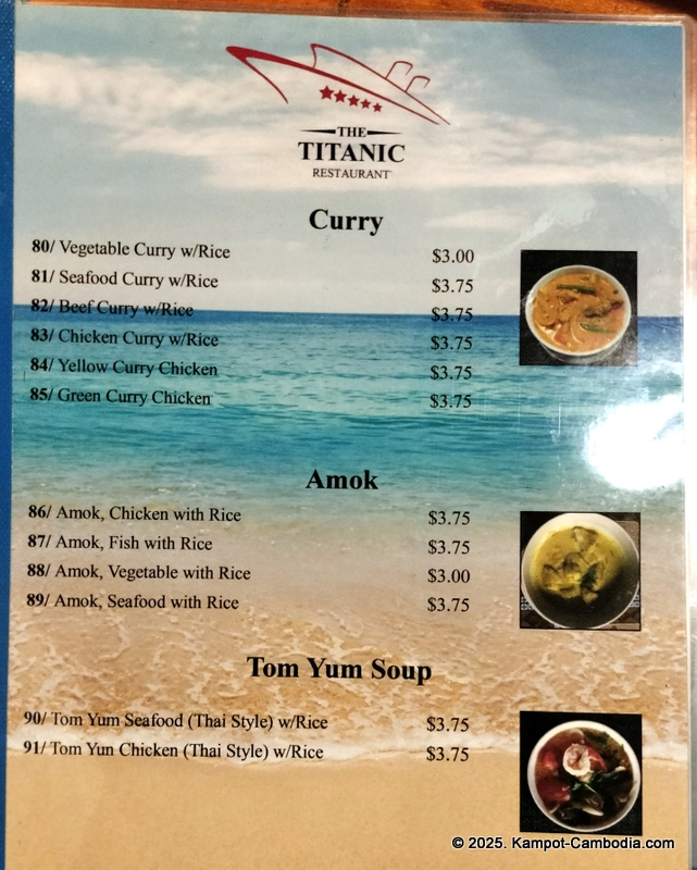 Titanic Restaurant in Kampot, Cambodia