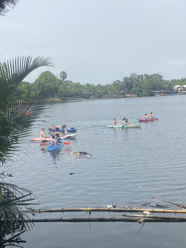 Kayaking Green Cathedral in Kampot, Cambodia. Kayak tours in the tributary of the Kampot River.