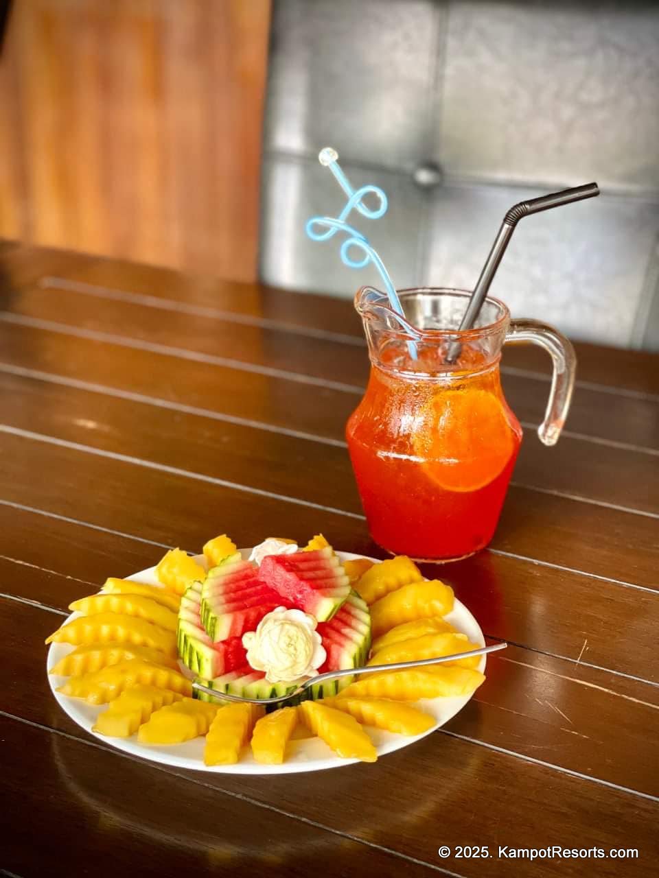 Moustache et Nico in Kampot, Cambodia. French Restaurant