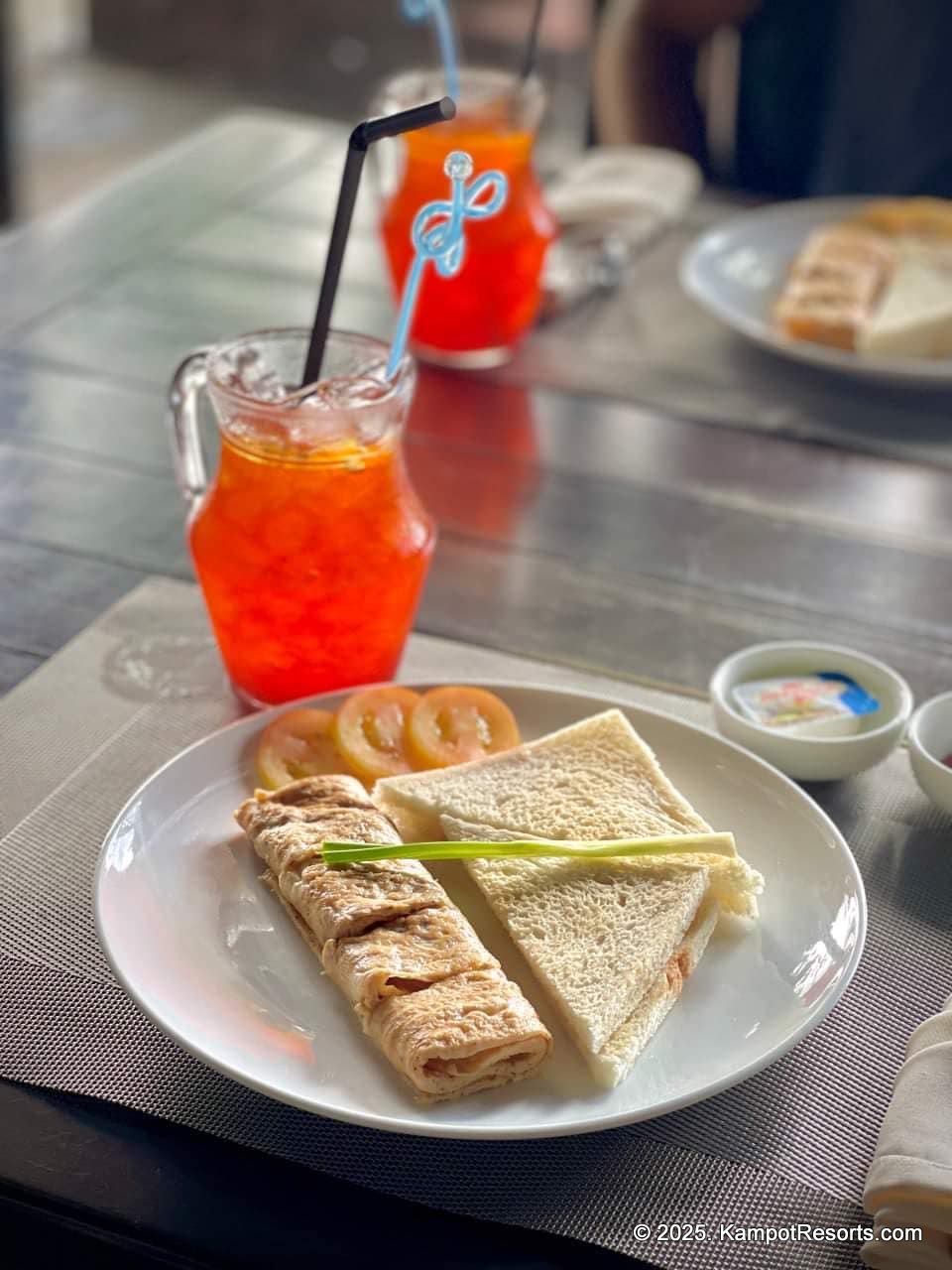 Moustache et Nico in Kampot, Cambodia. French Restaurant