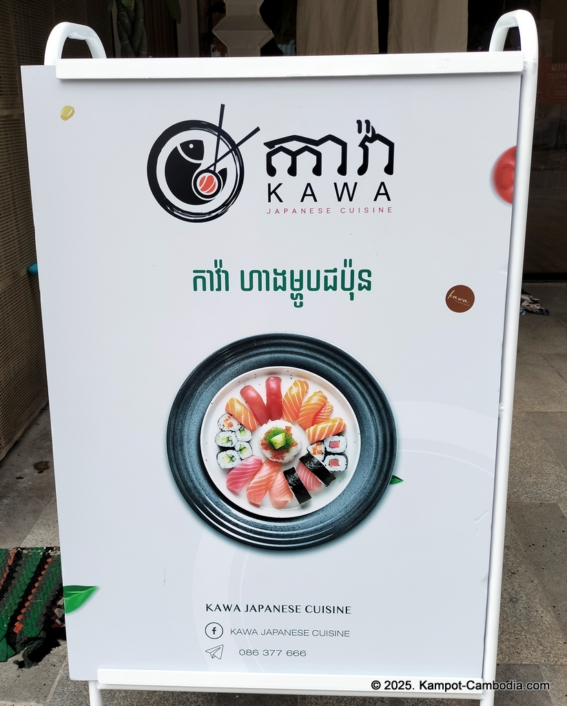 Kawa Japanese Cuisine restaurant in Kampot, Cambodia