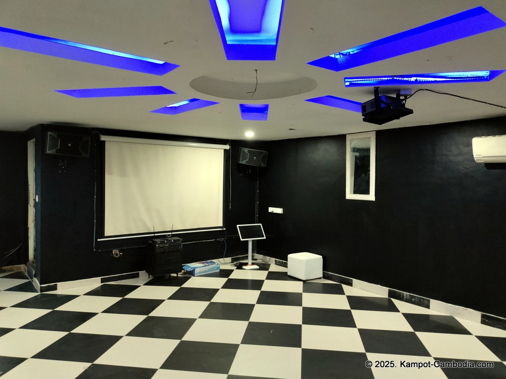 players pool hall, golf simulator, karaoke, sports bar, and sky bar in kampot, cambodia