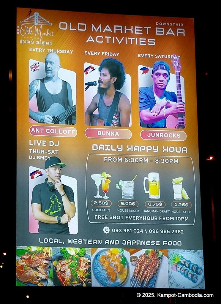 old market pub in kampot cambodia. Japanese restaurant.