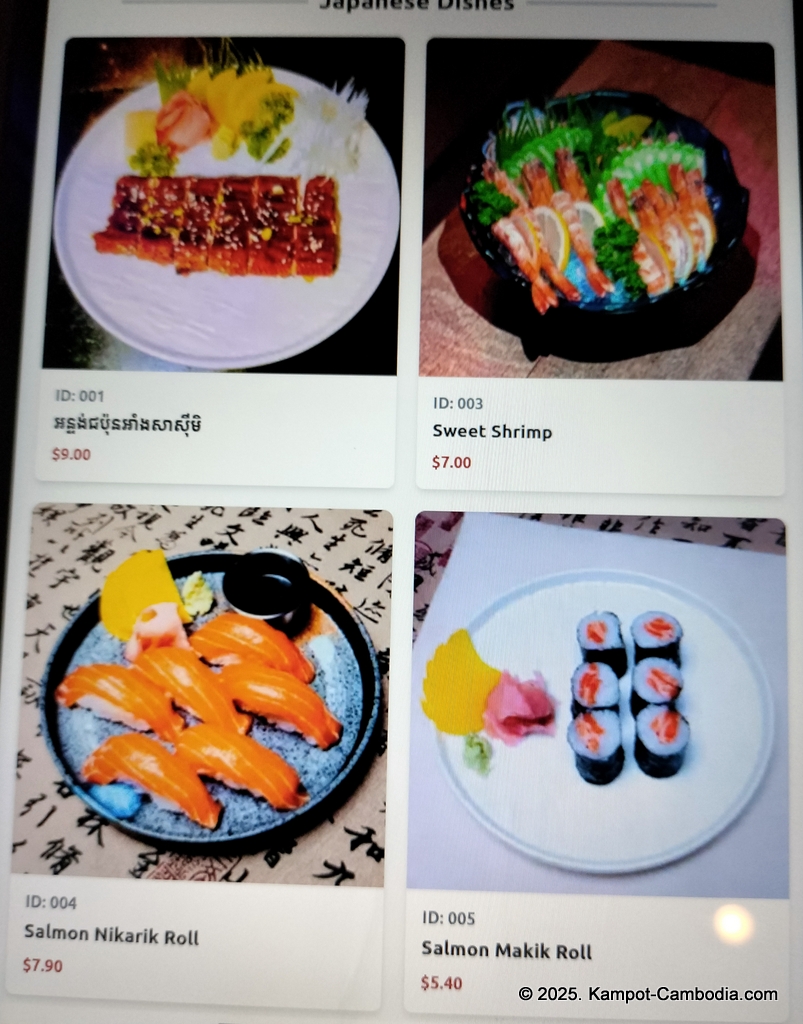 old market pub in kampot cambodia. Japanese restaurant.