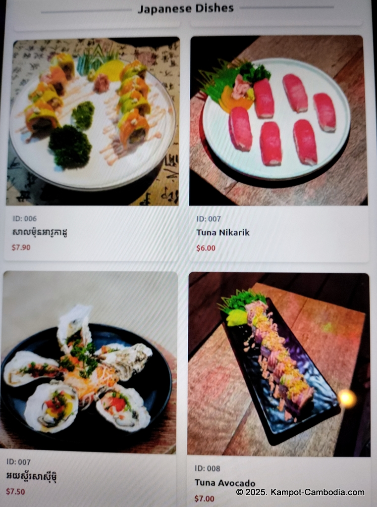 old market pub in kampot cambodia. Japanese restaurant.