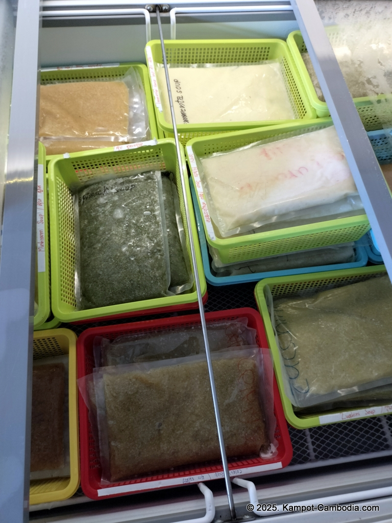 Daily soup and more 24. Soup, cheeses and sausages in Kampot, Cambodia.