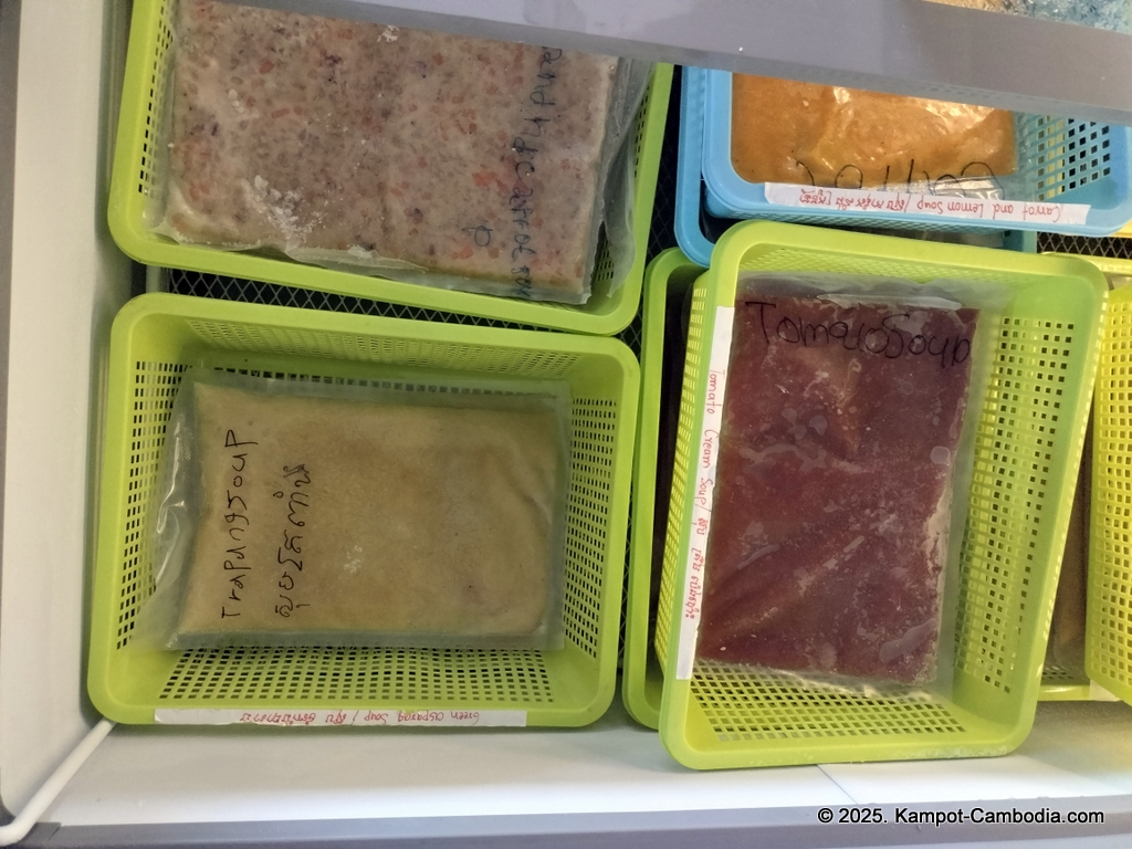 Daily soup and more 24. Soup, cheeses and sausages in Kampot, Cambodia.