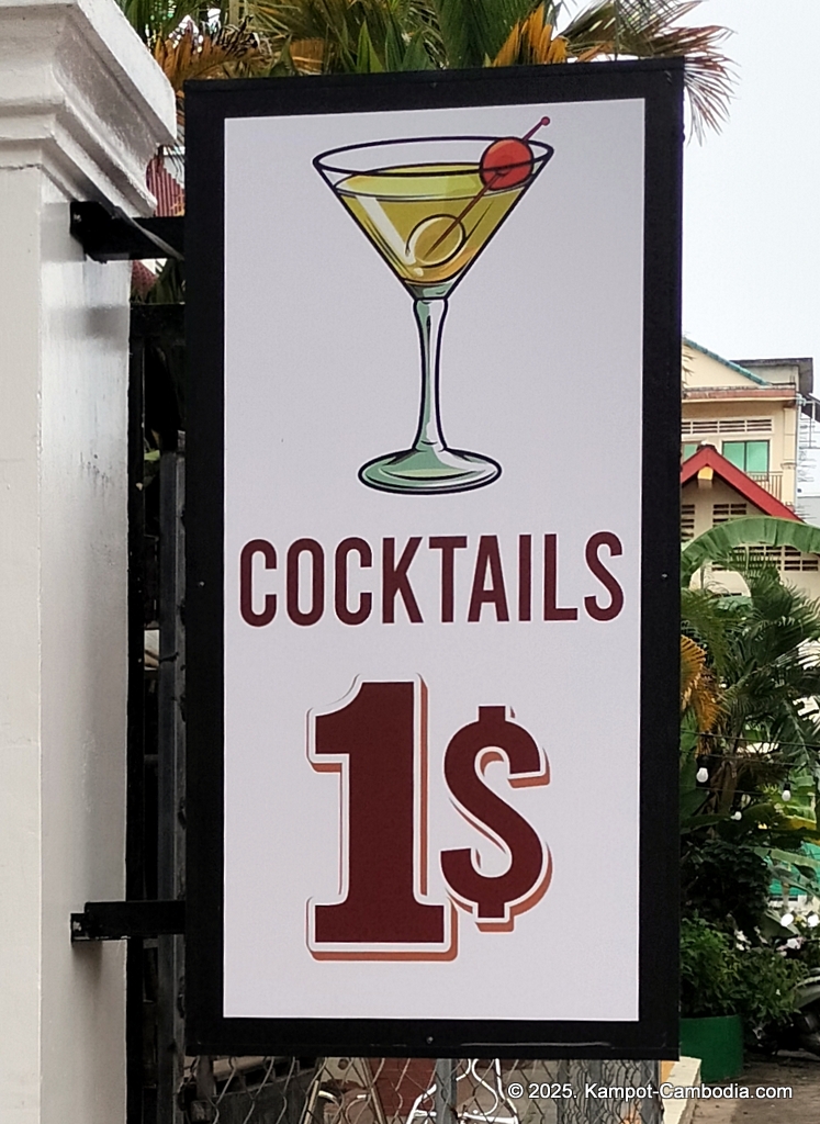 Studebakers Guesthouse, restaurant and bar in Kampot, Cambodia.