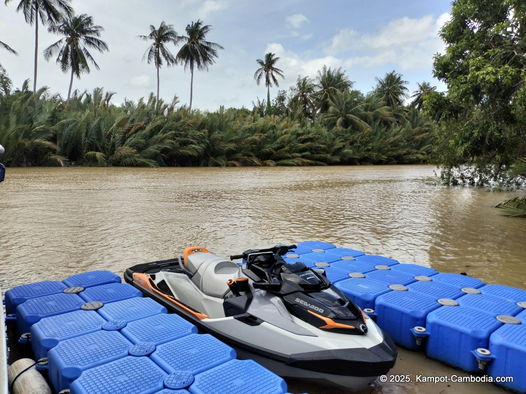 Queen Island resort in Kampot, Cambodia. Island resort.